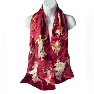 Apres Rodin Elegant Red Silk Scarf